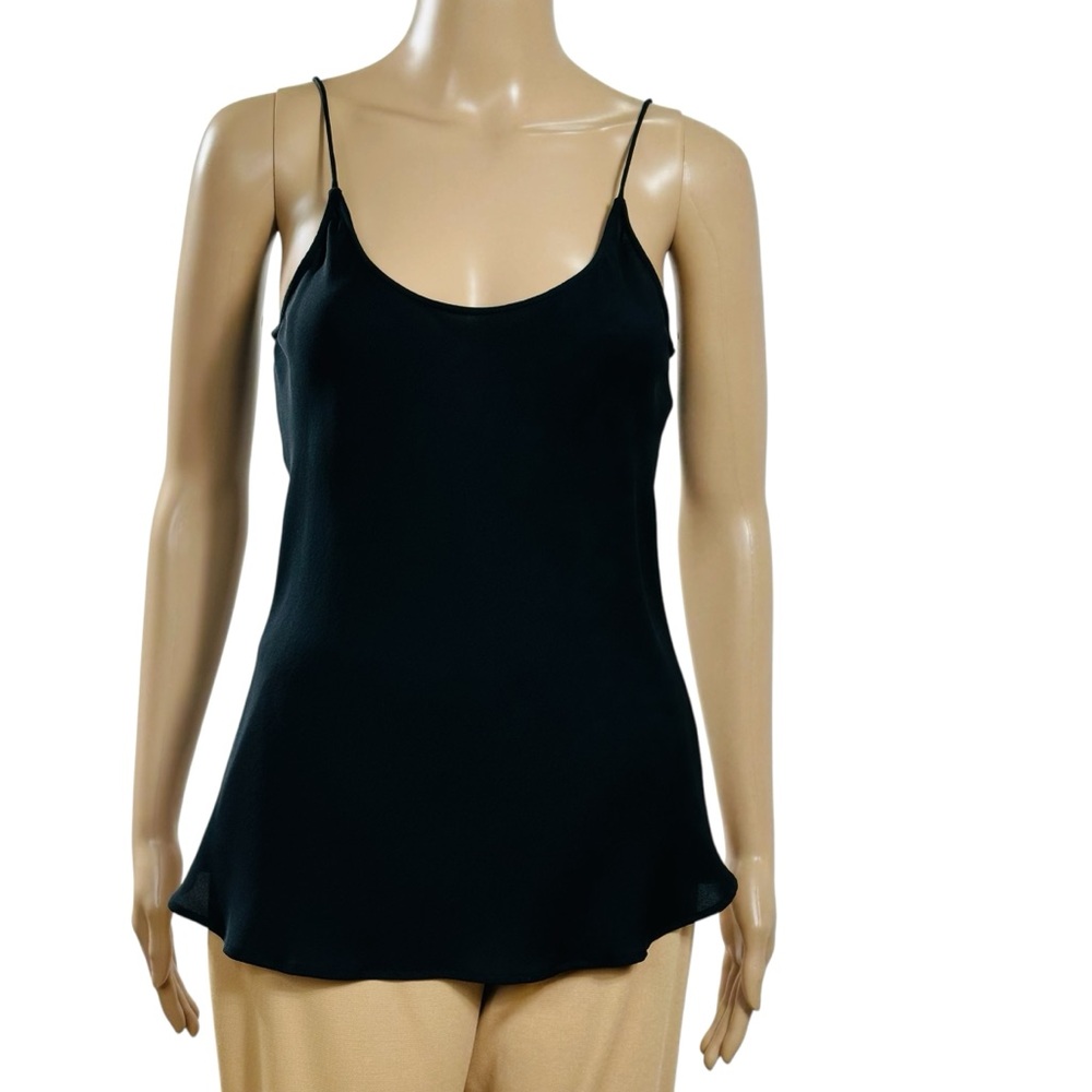 Giorgio Armani black silk charmeuse top with thin straps sz 6 IT40